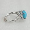 18 K White Gold with real diamond and Turquoise stone