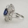 18 K white gold Ring with Diamond and Sapphire stone
